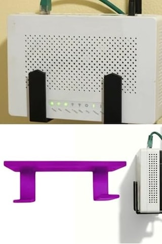 Kendinden Yapışkanlı Duvara Asılabilir Modem Adsl Wifi Router Saklama Duvara Montaj Kutusu Organizer Raf Mor Çok Renkli