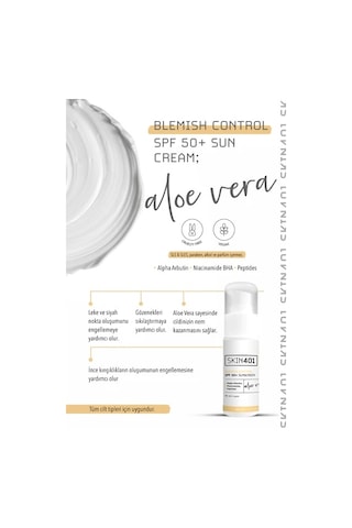 Skin401 Aloe Vera İçerikli Leke Karşıtı Nemlendirici Güneş Kremi SPF50+ 50 ML