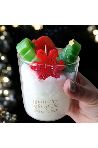 Yılbaşı Konseptli Bardak Mum Eskitme