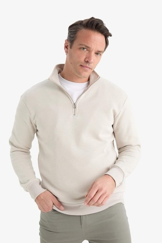 Defacto Regular Fit Dik Yaka Yarım Fermuarlı İçi Yumuşak Tüylü Basic Düz Sweatshirt X7405az25aubg766 Bej