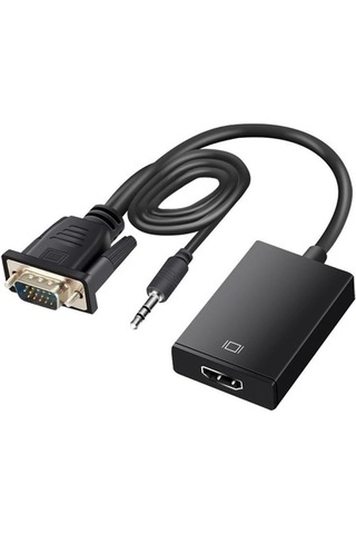 Hdmı To Vga Dönüştürücü Kablo Ses Çıkışlı, Full Hd 1080p, Tak Çalıştır