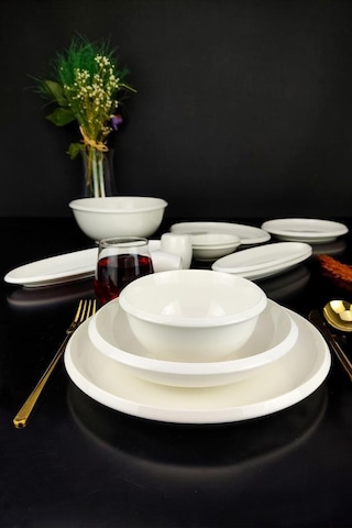 Digithome Freya 35 Parça Porselen Yemek Ve Kahvaltı Takımı Snd-05630 - Snd-05627