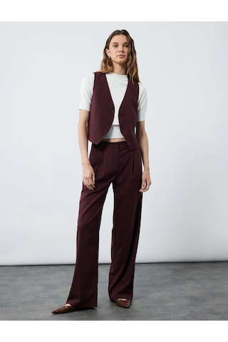 Koton Astarlı Kolsuz Düğmeli V Yaka Blazer Yelek Bordo 6wak20009pw Bordo