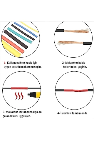 560 Parça Makaron Seti Isı İle Daralan Makaron Renkli Kablo Tamir Onarım Set Kılıf Cırt Cırt