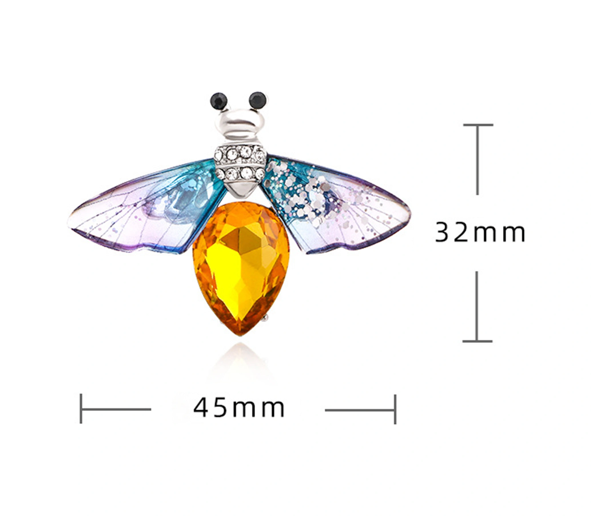 Lemestar Yeşil Yncp6120 Pınar Yapanı Bıçakçık, Yetenekli Böcek Desenli, Elmaslı Ve Kristal Takviye Edilmiş, Yüksek Kaliteli Alaşım Broş Yeşil
