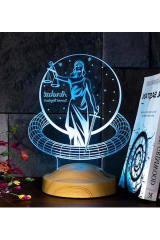 Özel Avukat Hediyesi 3d Led Lamba, Adalet Sembolü Temalı .