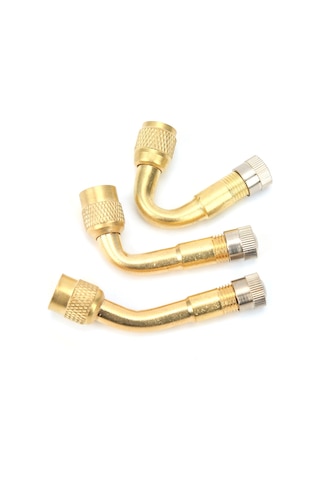 Lemestar Lastik Valfi Uzatıcı Seti 3'lü - 45 90 135 Açıları, Bakır Malzeme, Hava Tıkanıklığı Önleyici, Motosiklet Bisiklet Uyumlu