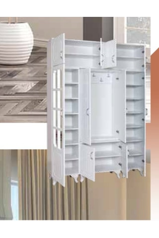 Kdl Çam - Krem İnci 4 Lü Yüklüklü Portmanto Krem