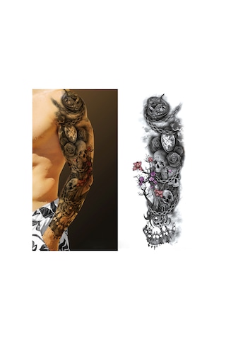 Mufunye Dev Boyutlu Geçici Dövme Sticker: Su Geçirmez, Alerjik Değil, Uzun Süre Kalıcı, 40 Farklı Desen Seçeneği.