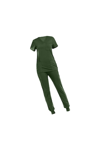 Dolıty Çok Cepli V Yaka İş Elbisesi Ile Nefes Xxl-yeşil