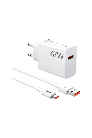Phixi Ultimate Serisi Upd4267 67w Type-c Şarj Cihazı + Usb-a Kablo Fast Charge