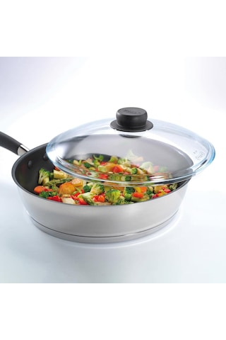 Pyrex 4937234 Tencere/tava İçin Cam Kapak, 28 Cm, Şeffaf Genel