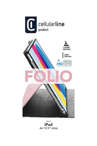 Cellularlıne Folio Stand Özellikli Apple Uyumlu iPad Air 13 İnç M3 / M2 Tablet Kılıfı Pembe