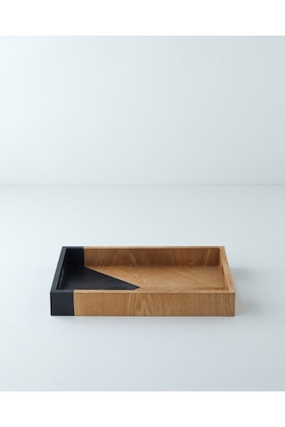 English Home Briel Dekoratif Tepsi 40x24x5,5 Cm Kahverengi-siyah