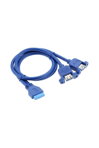 4994 Usb 3.0 19 20 Pin Dişi To 2X Anakart Panel Tipi Kablo
