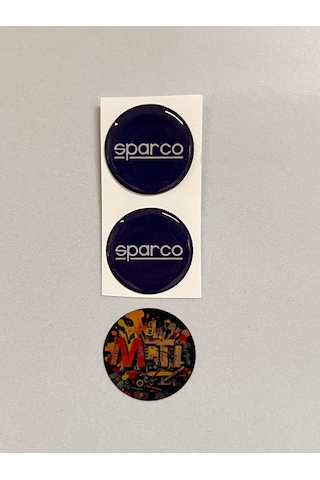 Sparco Damla Sticker Etiket Kabartmalı 3d Silikon Direk Arması Sparco Epoksi 2adet 3,5x3,5cm Lacivert