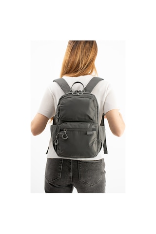 Vıatox Vs 6032 Unisex Suya Dayanıklı Paraşüt Kumaş 5 Bölmeli Laptop Bölmeli Seyahat Ve Okul Çantası Koyu Gri
