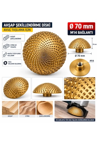 Ahşap Ve Plastik Raspalama Törpüsü M14-70mm Çap