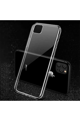 Apple Uyumlu iPhone 11 Pro Max Kılıf Zore Süper Silikon Kapak Renksiz