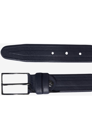 AC&Co / Altınyıldız Classics Erkek Siyah-lacivert Özel Ahşap Kutulu 2'li Casual Kemer Set Damat Bohçası Lacivert - Siyah