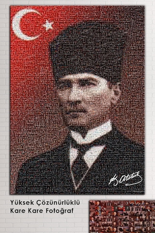 Atatürk Mustafa Kemal Puzzle Kanvas Tablo 70 x 100