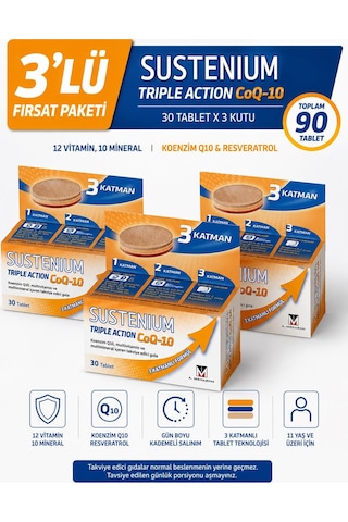 Sustenium Triple Action Coq-10 30 Tablet 3 Adet
