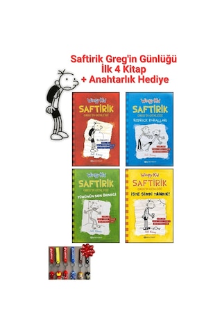 Saftirik Greg'in Günlüğü 1,2,3,4 - İlk 4 Kitap Set + Anahtarlık Hediyeli