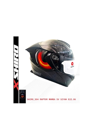 Shiro Fullfacc Raptor Mamb Motosiklet Kaskı Grafik Siyah