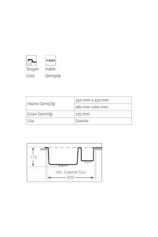 Ukinox Valente D-150L Granit Evye Siyah