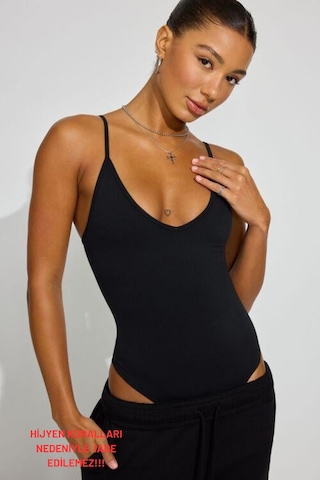 Madmext Siyah Askılı Kadın Bodysuit Mg2542
