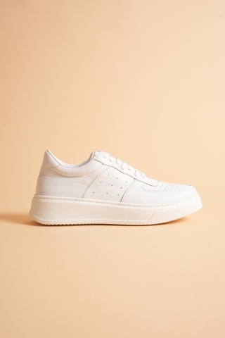 Analin Shoes Kadın Hakiki Deri Sneaker Bağcıklı Spor Ayakkabı Beyaz