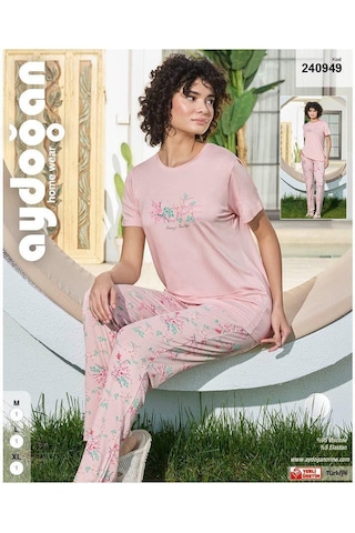 Aydoğan Kadın Pudra Viskon Kısa Kollu Pijama Takımı 240949 Pudra