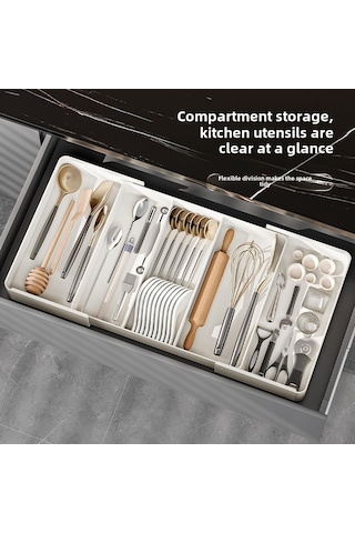 Youtek Mutfak Çekmecesi İçin Bölümlü Organizer, Ayrı Bölmeli Plastik Depolama Kutusu, Temiz Ve Düzenli Malzeme Saklama, Ev Kullanıma Uygun Diğer