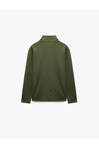Koton Regular Fit Uzun Kollu Dik Yaka Yarım Fermuarlı Spor Sweatshirt Haki 7wam70020nk