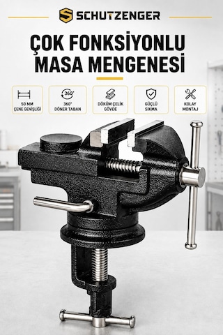 360 Döner Masa Tazgah Mengenesi 50mm Döküm Çelik Kol Çok Fonksiyonlu Pro50