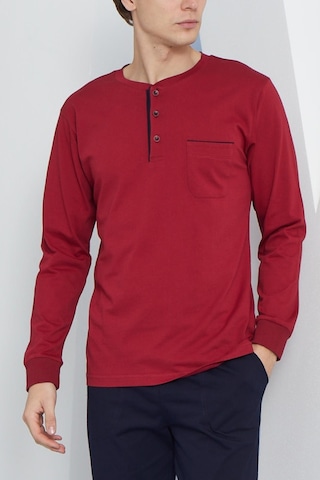Kly Erkek Uzun Kol Midi Yaka Bordo Pijama Takımı C9t2n4o4 001