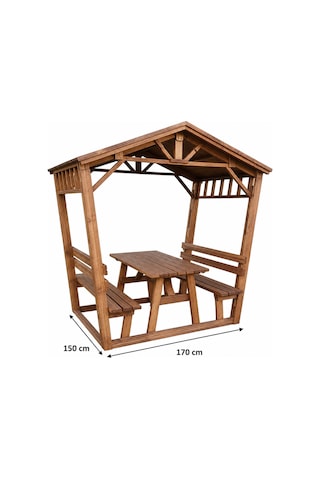 Banklı Pergola Çardak Gölgelik P43 Maun