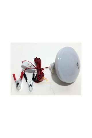 24v Akü Bağlantılı Seyyar Led Lamba Ampul - 4 Metre Kablolu Mandallı Kamp Ve Oto Tamir Aydınlatması