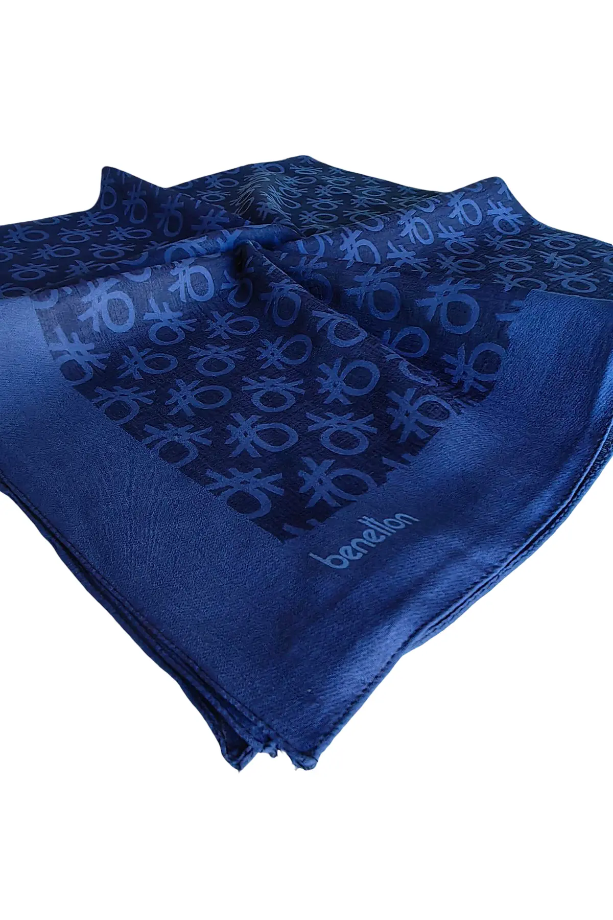 United Colors Of Benetton Benetton Elegante Monogram Eşarp 1024 Lacivert
