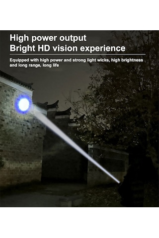 Jeehugo Alüminyum Alyuminyum Feneri 30w Beyaz Işık 2000lm Zoomlu Usb Type-c Şarjlı Kırıcı Pencere Tokatlı Sos Işıklı Set Fener+18650 Batarya+şarj Kablosu+renkli Kutusu Siyah