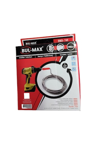 Lavabo Ve Gider Kanal Açıcı Sprali Matkap Ucuna Takılan Susta Bmx-745 6mm 3mt 9mm 3mt 2 Adet