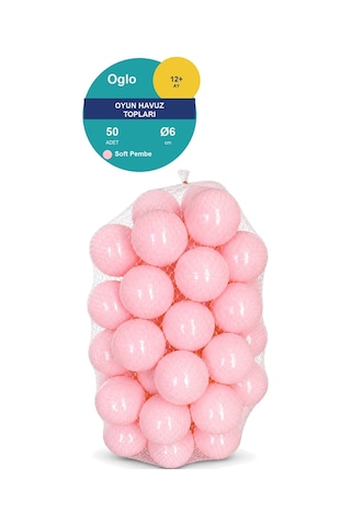 Soft Pembe Havuz Topu 50 Adet Yumuşak Oyun Havuzu Topları, Filede 1+ Yaş