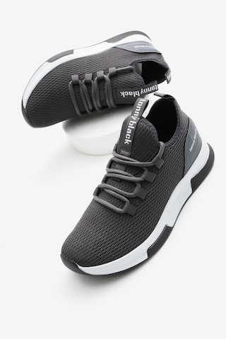 Tonny Black Unisex Koyu Gri Nefes Alabilen Kumaş Poli Taban Bağcıklı Spor Ayakkabı V2qnt-0 388 Koyu Gri