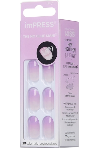 İmpress Color Kendinden Yapışkanlı Takma Tırnak Kısa Ombre Mor