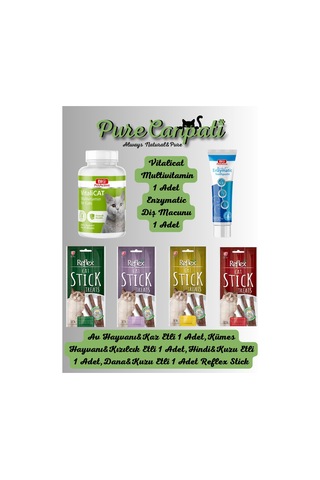 Purecanpati Kedi Multivitamin Ağız Bakım ve Stick Ödül Seti
