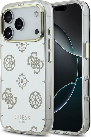 Apple Uyumlu iPhone 17 Pro Max Kılıf Guess Lisanslı Metal Kamera Çerçeveli Simli Peony Aynalı Kapak Gold Gold