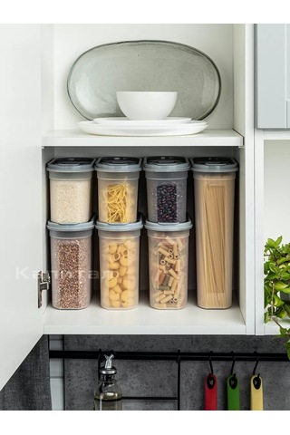 Al'ternativa Tahıl Saklama Kapları Ve Kapları, 7 Adet, Gri 175073136 Gri