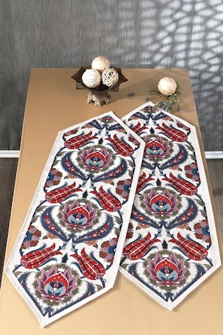Çeyiz Diyarı Pınar 2li Lüks Runner 45x140 Cm Çok Renkli