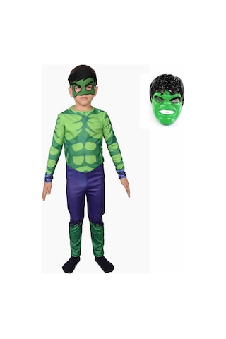 Sedirli Maskeli Hulk Çocuk Kostümü -- 2 Maskeli (473050637)
