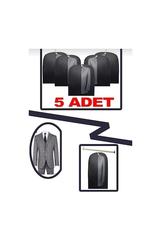 Serstil 5 Adet - Siyah Takım Elbise Kılıfı-gamboç